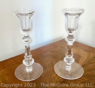 Pair of Tall Waterford Crystal Candlesticks 