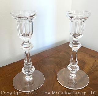 Pair of Tall Waterford Crystal Candlesticks 