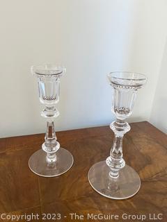 Pair of Tall Waterford Crystal Candlesticks 