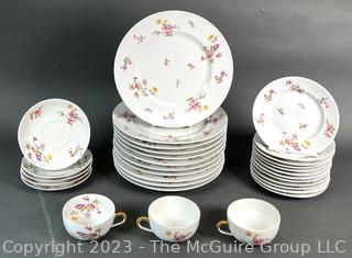 L. Bernardaud & Co. Limoges China: (11) dinner plates, (12) salad plates, (3) Cups, (5) Saucers