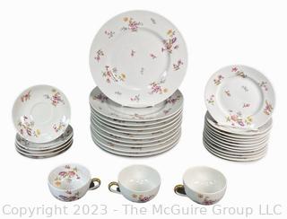 L. Bernardaud & Co. Limoges China: (11) dinner plates, (12) salad plates, (3) Cups, (5) Saucers