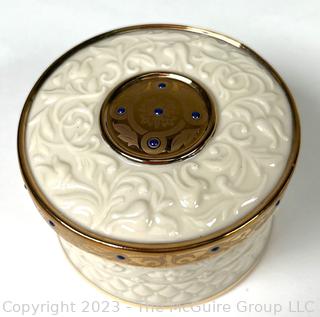 Set of Three (3) Small Lenox Decorative Items Including Lidded Trinket Boxes and Vase.