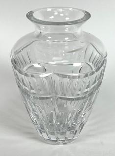 Cut Clear Crystal Vase.  3" x 8"