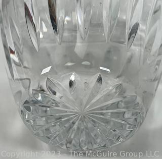 Cut Clear Crystal Vase.  3" x 8"