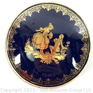 Black, Made in Greece 24K Gold Decorated Set of Trinket Boxes