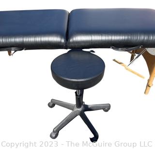 Oakworks Portable Massage Table with Stool. 72" long, 28" wide, 25" height.