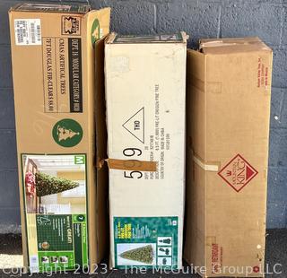 Three (3) Artificial Christmas Trees in Boxes. 