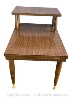 Mid Century Modern Mersman #8195 Two Tier End Table. 18"w, 28.5"long, 22" Total height.