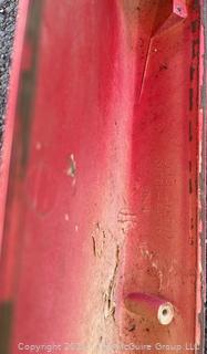 Plexiglass Red Automobile Race Car Spoiler Attachment, Damaged. 55" long