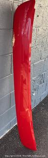 Plexiglass Red Automobile Race Car Spoiler Attachment, Damaged. 55" long