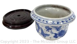 Two (2) Porcelain Hand Painted Bowl and Planter