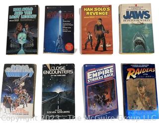 Collection of Vintage Paperbacks Including Ian Fleming James Bond, Raiders of the Last Ark, Star Wars, Jaws Etc.