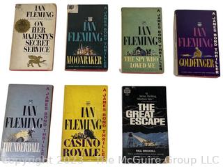 Collection of Vintage Paperbacks Including Ian Fleming James Bond, Raiders of the Last Ark, Star Wars, Jaws Etc.