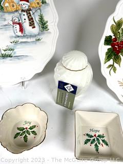 Christmas Holiday Serving Ware Including Lenox