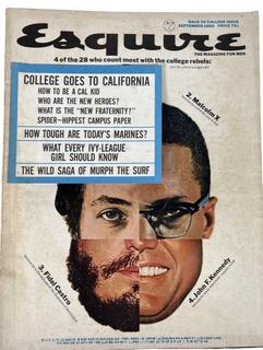 September 1965 Esquire Magazine Featuring Malcolm X Cover.  George Lois 