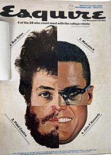 September 1965 Esquire Magazine Featuring Malcolm X Cover.  George Lois 