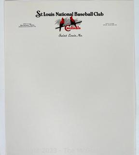 Baseball Ephemera: Stationary of "St. Louis National Baseball Club" and "Pen and Quill" Newsletter