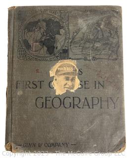 1927 Washington Senators Scrapbook Made by Pasting Photos into School Geography Book. 