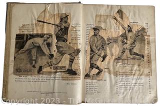 1927 Washington Senators Scrapbook Made by Pasting Photos into School Geography Book. 