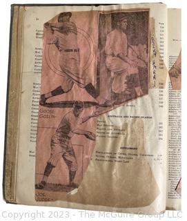 1927 Washington Senators Scrapbook Made by Pasting Photos into School Geography Book. 