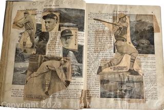 1927 Washington Senators Scrapbook Made by Pasting Photos into School Geography Book. 