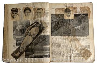 1927 Washington Senators Scrapbook Made by Pasting Photos into School Geography Book. 