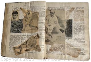 1927 Washington Senators Scrapbook Made by Pasting Photos into School Geography Book. 