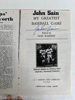 Baseball Ephemera of Pitcher Johnny Sain including autograph