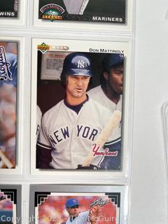 Four (4) Baseball Card Sleeves: Includes David Cone, Paul O'Neill, Don Mattingly, Deion Sanders (Did you know he played baseball?) and more!