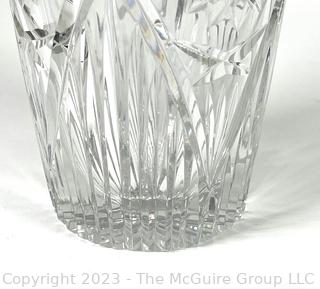 Clear Cut Crystal Glass Vase. 10"T