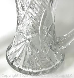 Two (2)  Cut Clear Crystal Glass Pitchers. 