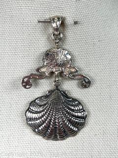 Sterling Silver Shell Charm or Pendant.  