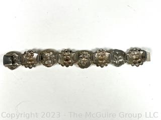 Vintage Sterling Silver Italian Mascaron Mask Bracelet 