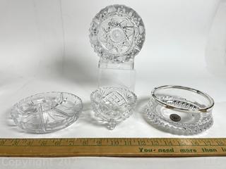 Four (4) Clear Cut Crystal Bowls