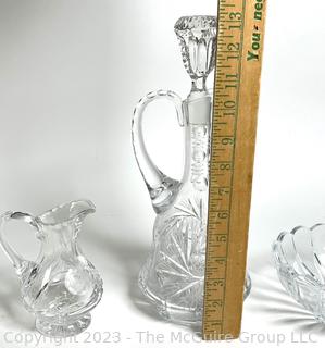 Crystal Decanter, Pitcher and Bowl