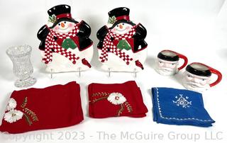 Group of Christmas Holiday Decorative Items