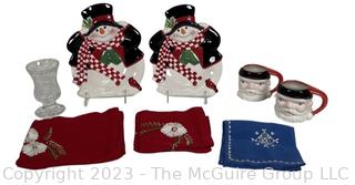 Group of Christmas Holiday Decorative Items