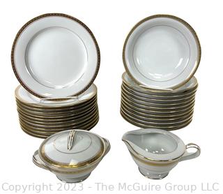 Set of Noritake Richmond Porcelain China Serving Ware.  12 salad plates 8 1/4" diameter, 12 bowls 7 14" in diameter