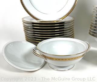 Set of Noritake Richmond Porcelain China Serving Ware.  12 salad plates 8 1/4" diameter, 12 bowls 7 14" in diameter