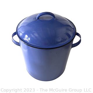 Blue Metal Enamel Drink Dispenser by Eddie Bauer. 13"T