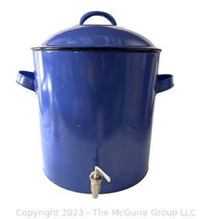 Blue Metal Enamel Drink Dispenser by Eddie Bauer. 13"T