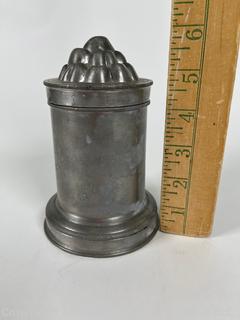 Antique English Pewter Metal Ice Cream, Pudding or Jelly Mold (Mould) No 15.  6" tall.