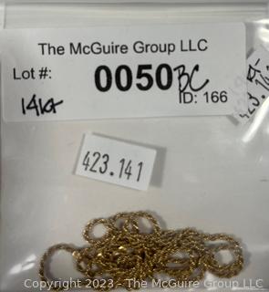 14kt Yellow Gold Chain.  5.4 grams