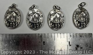 Four (4) Vintage Kock Ireland Holy Relic Water Bubble Medals.