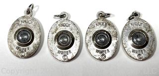 Four (4) Vintage Kock Ireland Holy Relic Water Bubble Medals.