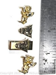 Four (4) USMA United States Military Academy West Point Pins Including 1966 Class Pins and Knight/Horse Mascot Stick Pins.  Some 10kt Gold Filled. 