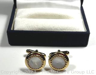 Burberry's Mother of Pearl Cuff Links in Box