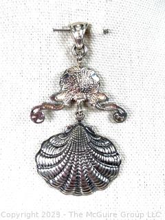 Sterling Silver Shell Charm or Pendant.  