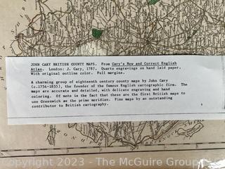 Herefordshire County Map, Great Britain Taken From the "Cary's New & Correct English Atlas", Published by John Cary, London (1787). Hand colored engraving by copperplate  10 x 12.5"