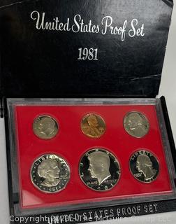 1977 United States Proof Set; 1981 United States Proof Set; 1999 United States Mint Silver Proof Set 